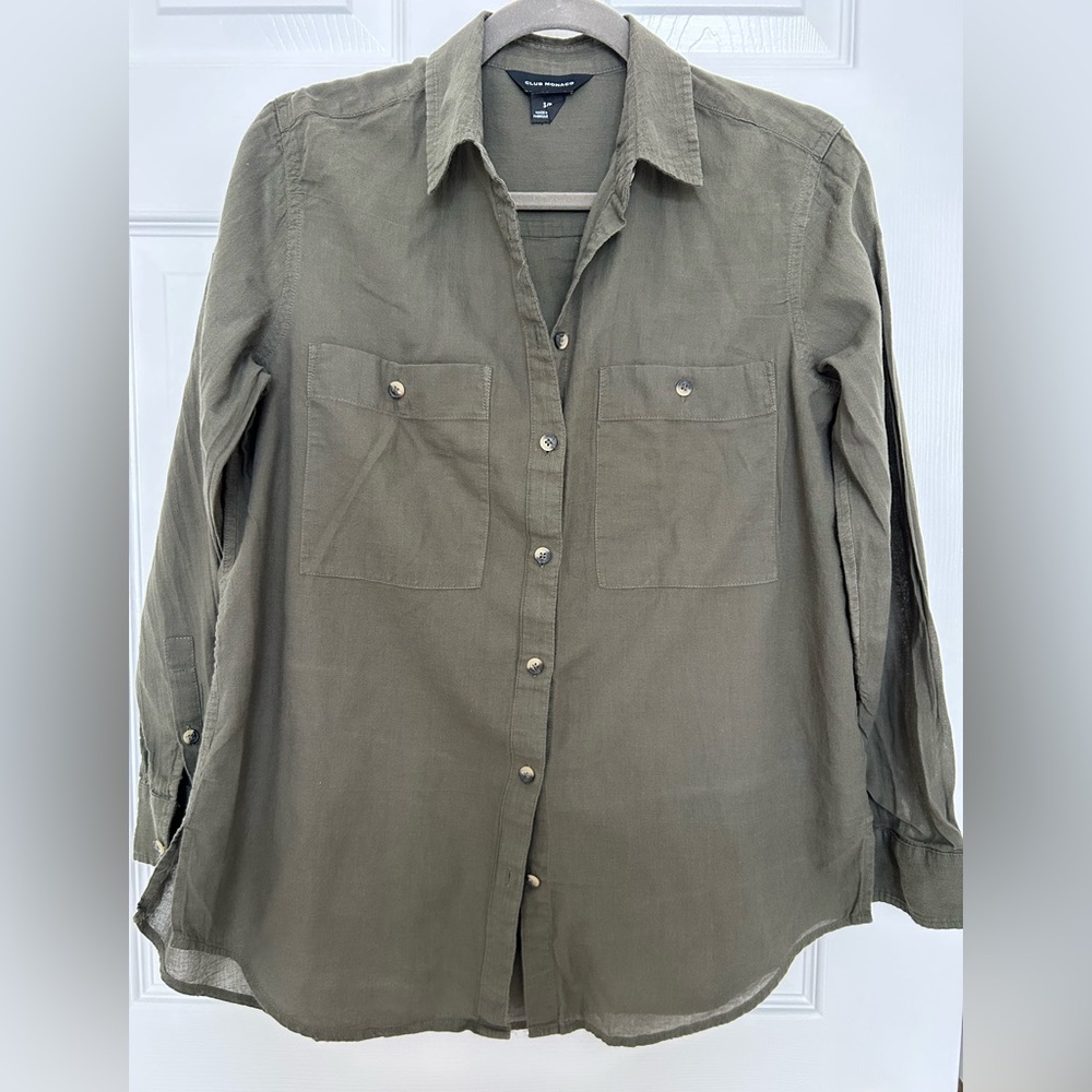 Club Monaco Olive Utility Shirt